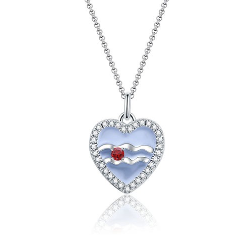 Aquarius - Personalised Heart Photo  Necklace