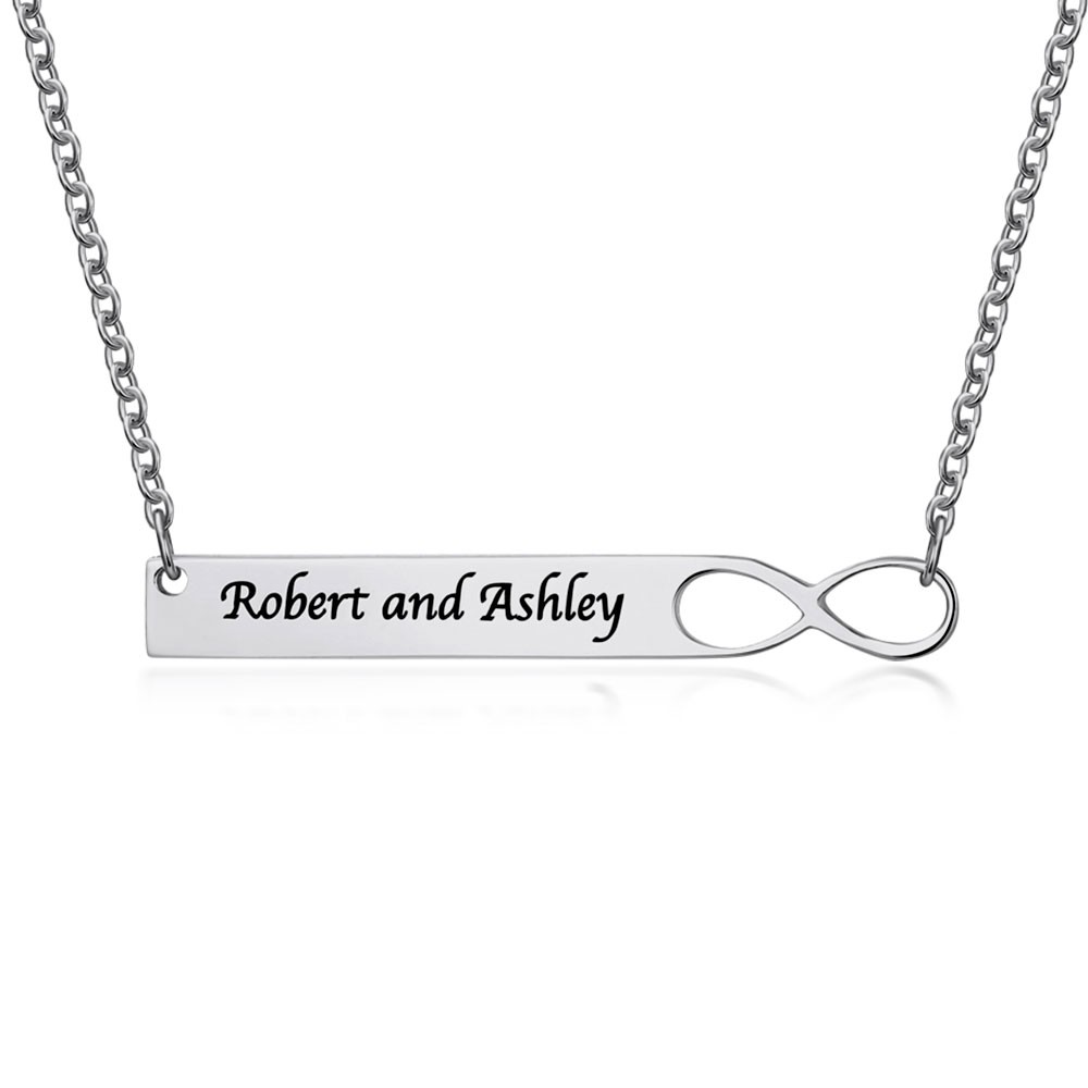 Infinity Personalised Coupon Name Necklace Bar Customized Name Necklace