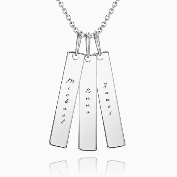 Personalised Bar Necklace Customized Name Engraving Gold Necklace Gifts