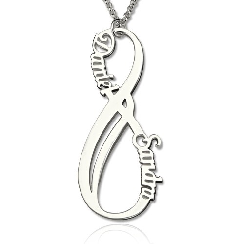 Custom Vertical Infinity Names Necklace