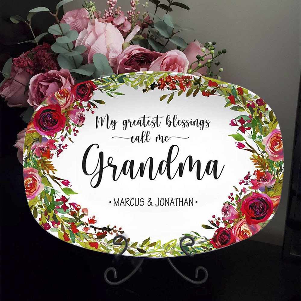 My Greatest Blessings Personalised Platter for Grandma With Grandchildren's Name