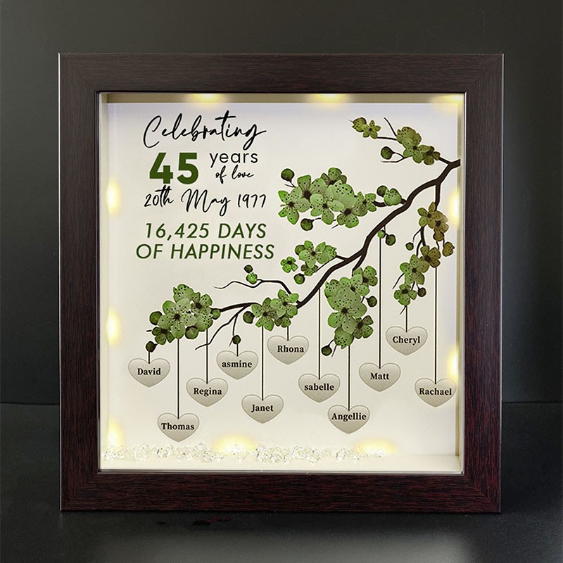 Personalised Family Tree Name Red Oak Frame Home Decor Celebrating Day Anniversary