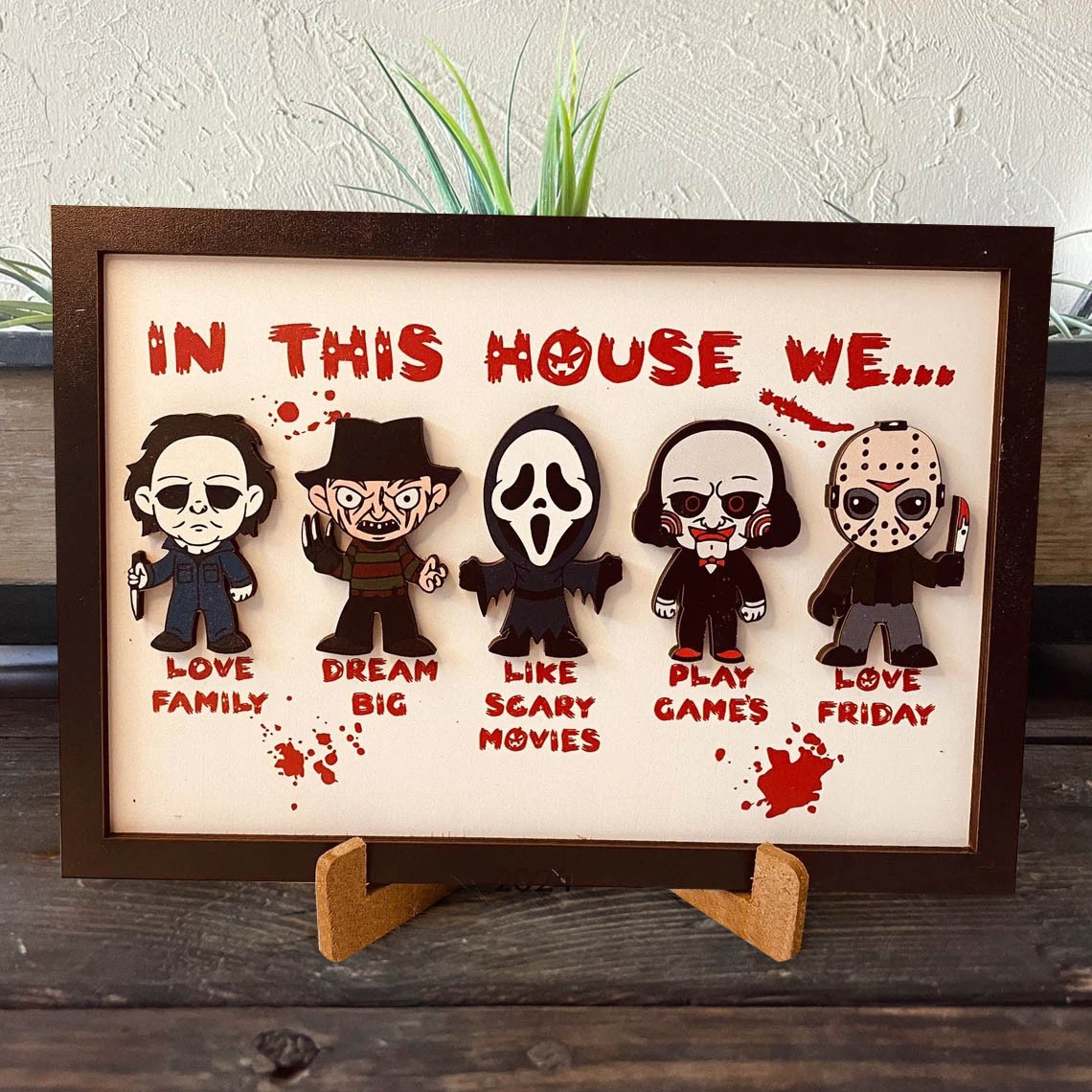 Happy Halloween Horror Movie Sign Home Decor