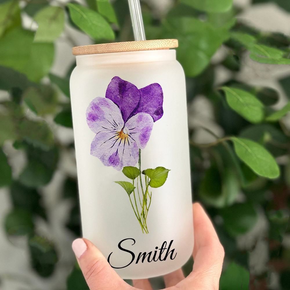 Personalised Birth Flower Tumbler For Her and Bridesmaid Bachelorette Party Gift