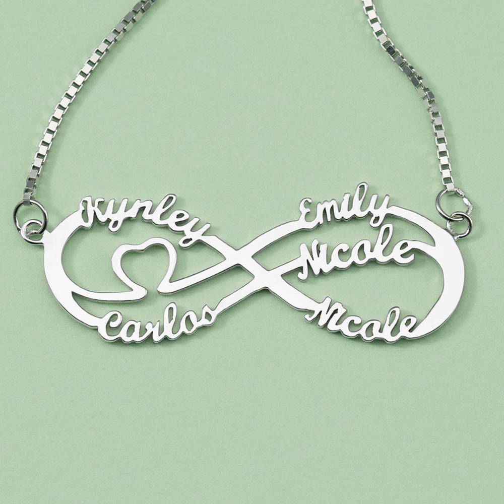 Personalised Infinity Name Necklace with 1-8 Names