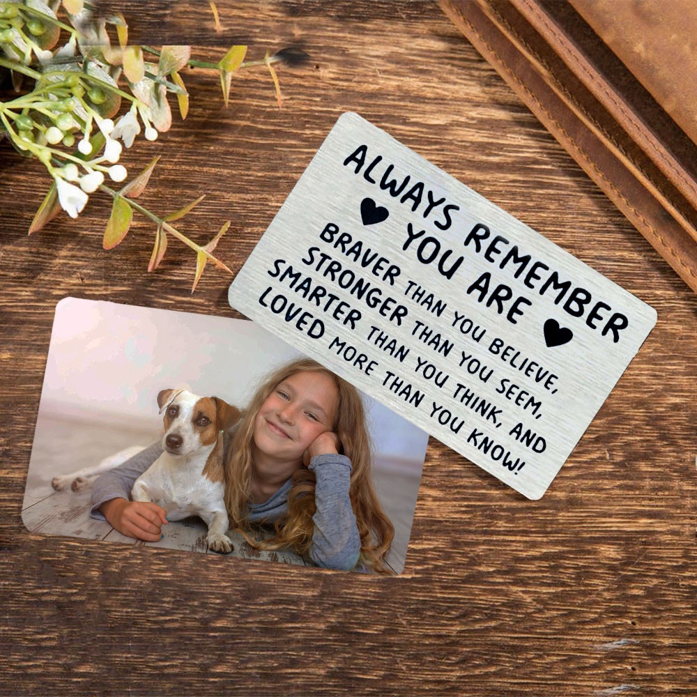 Personalised Metal Wallet Photo Card Love Note Anniversary Gift For Loved