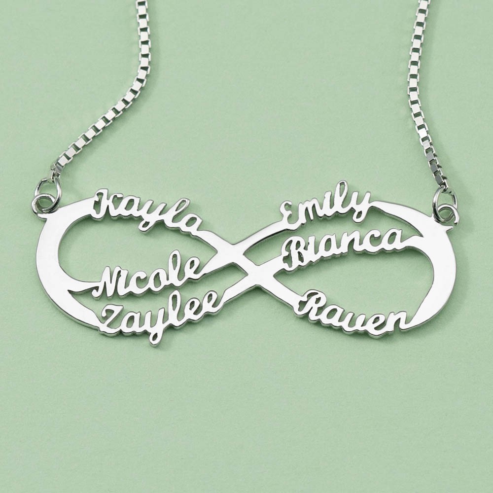 Personalised Infinity Name Necklace with 1-8 Names