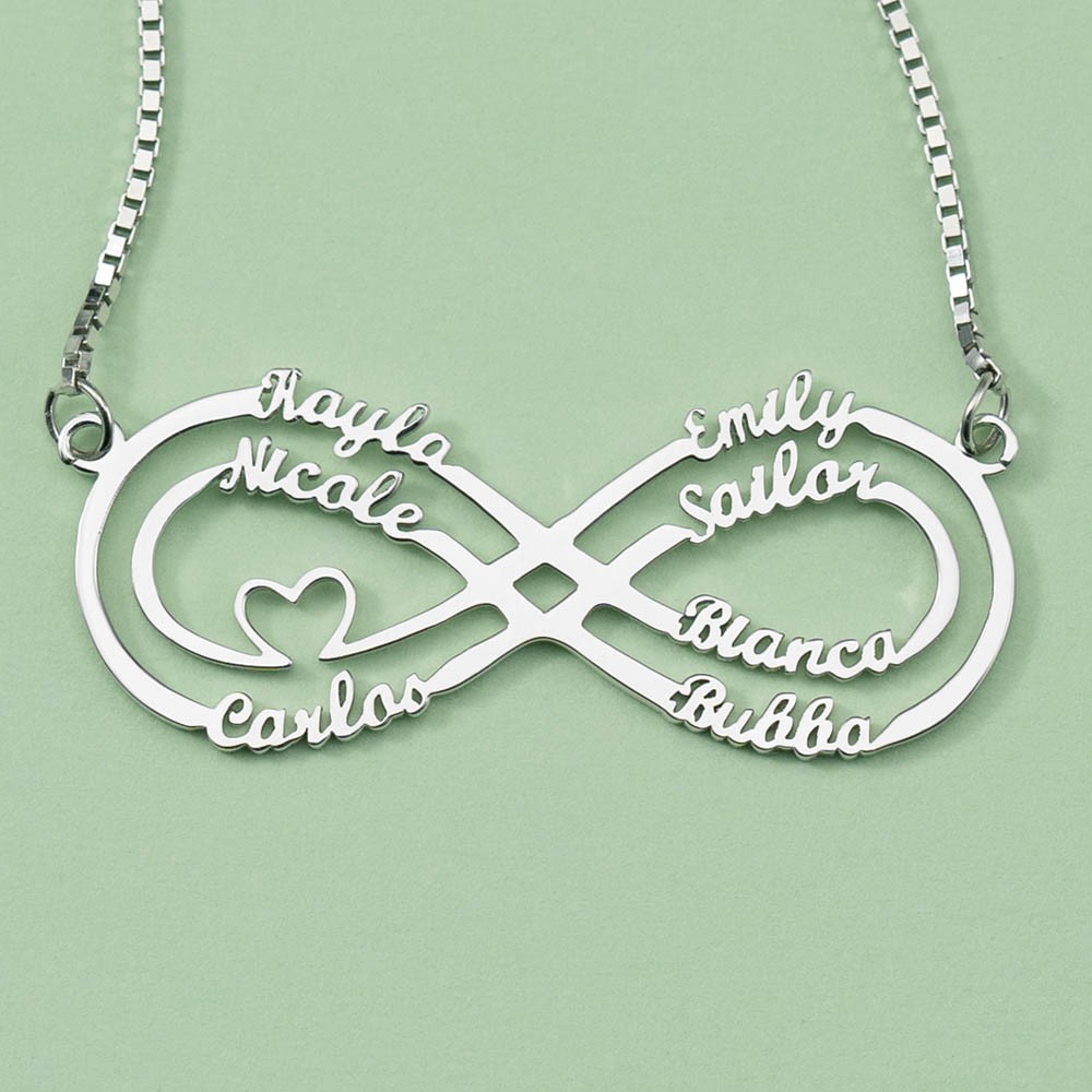 Personalised Infinity Name Necklace with 1-8 Names