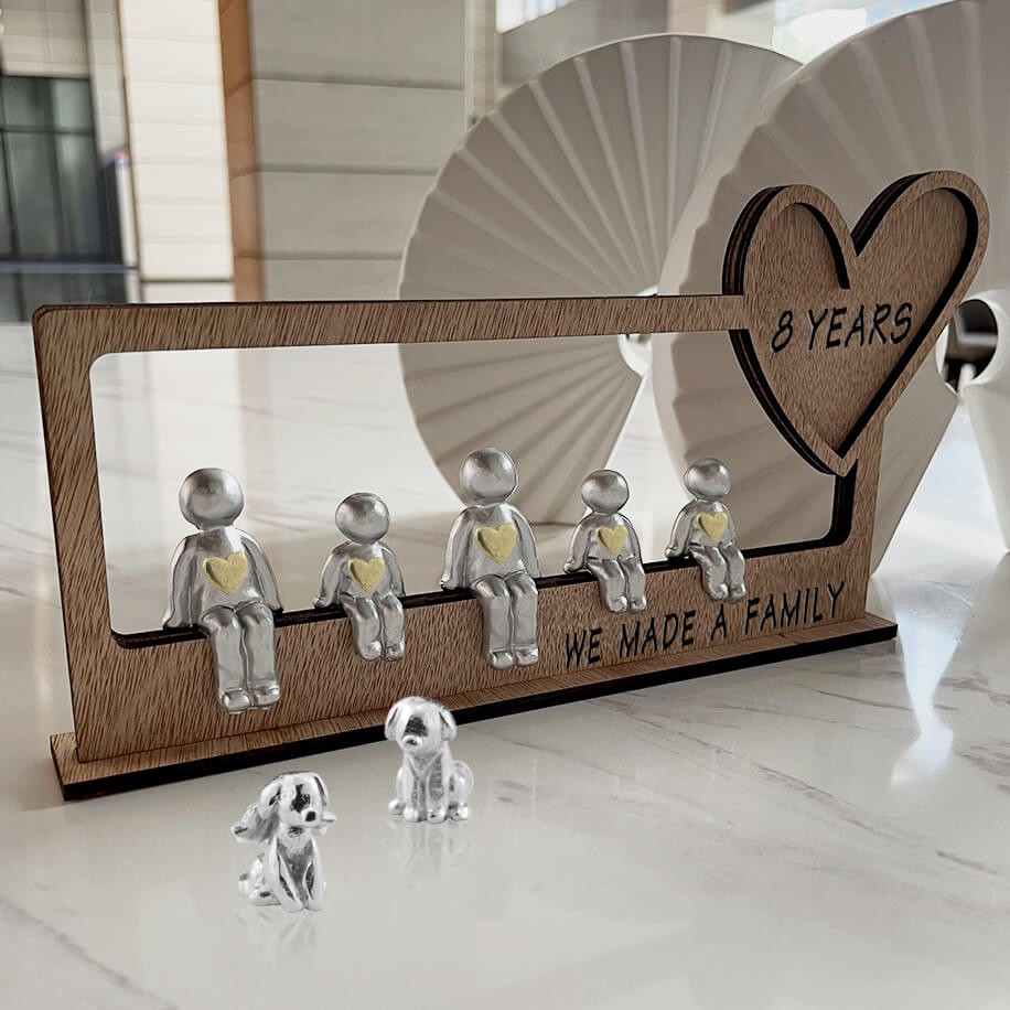 8 Years We Made A Family Personalised Sculpture Figurines 8th Anniversary Gift Ideas