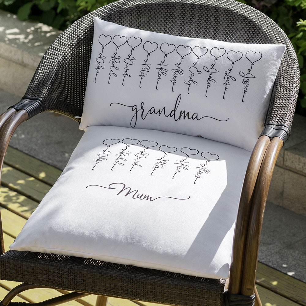 Personalised Family Pillow Engraving 1-16 Names For Mum Gift