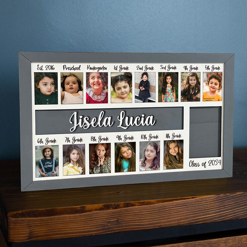 Personalised 3D Pre-K-12 School Years Photo Frame Display Back to School Gifts