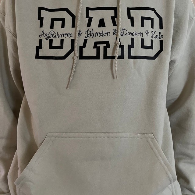 Custom Dad Sweatshirt Hoodie with Kids Names For Father's Day Gift Ideas