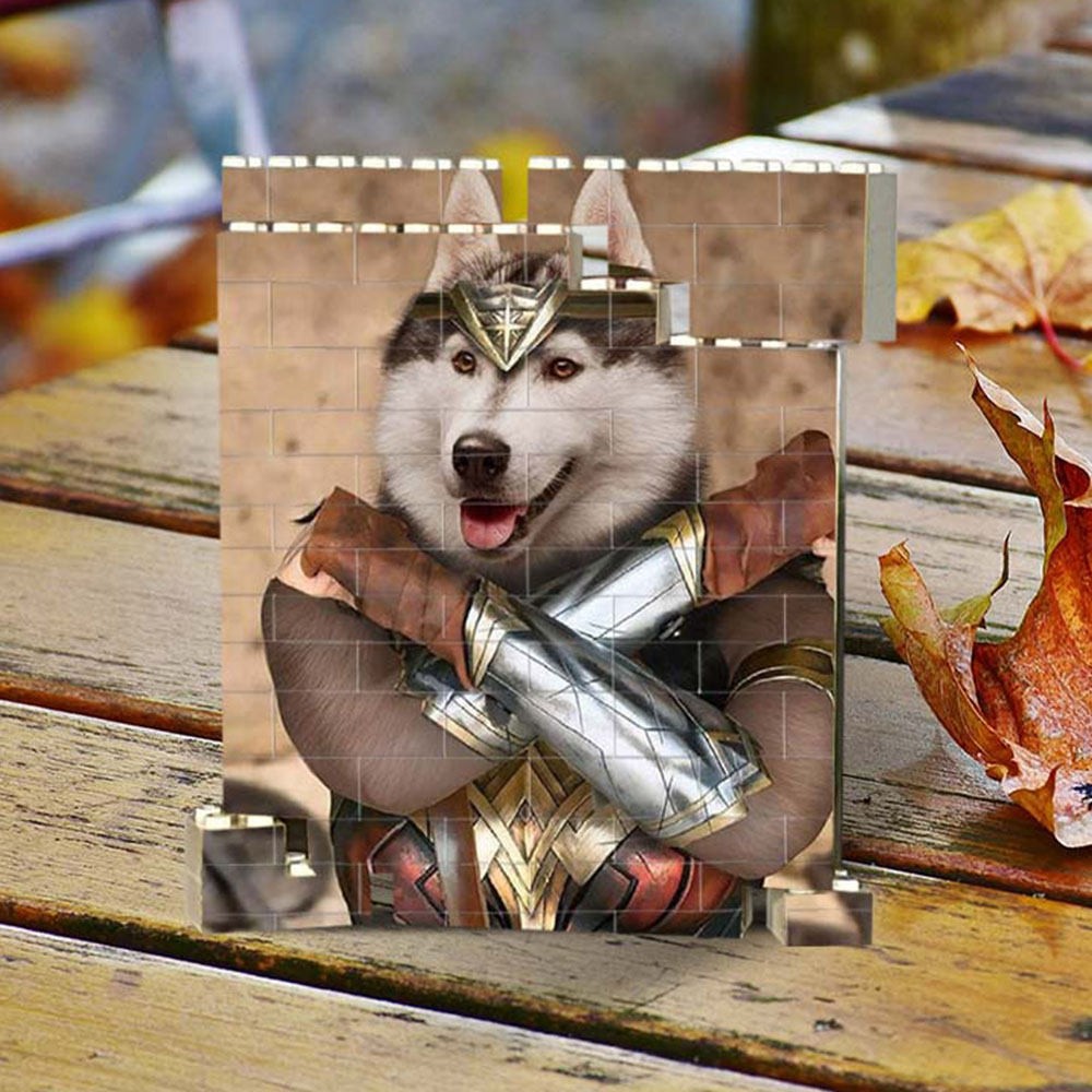 Personalised Photo Block Puzzle Building Brick Keepsake For Pet