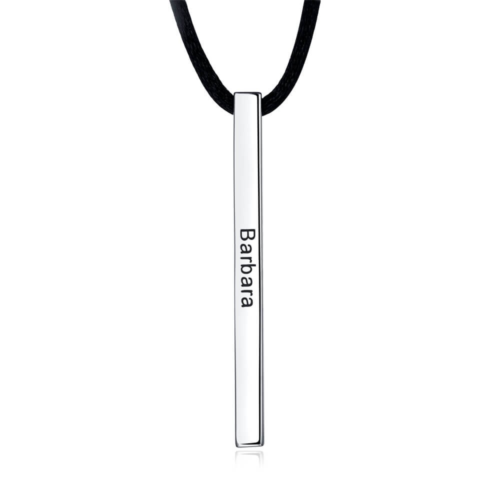 Personalised Engraved 3D Bar Name Necklaces For Men Gifts
