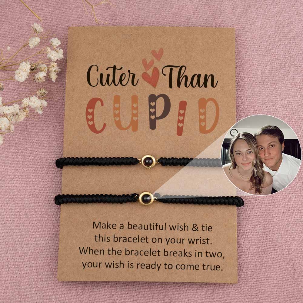 Personalised Photo Projection Bracelet For Couple Wife Christmas Valentine's Day Gift