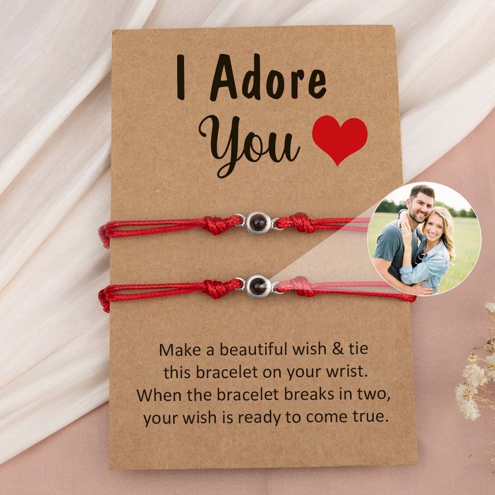 Personalised Photo Projection Bracelet For Couple Wife Christmas Valentine's Day Gift