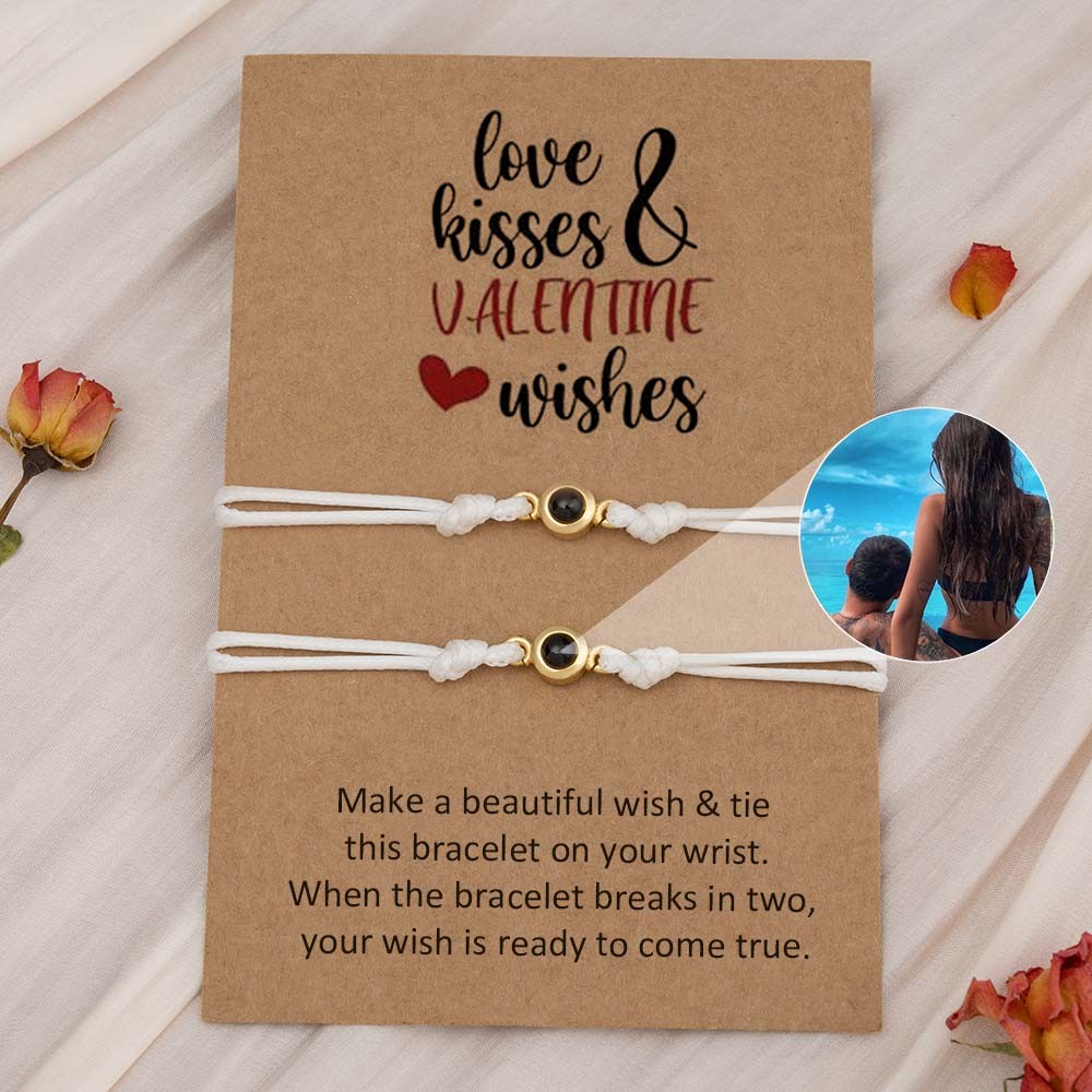Personalised Memorial Photo Projection Bracelet For Couple Wife Christmas Valentine's Day Gift