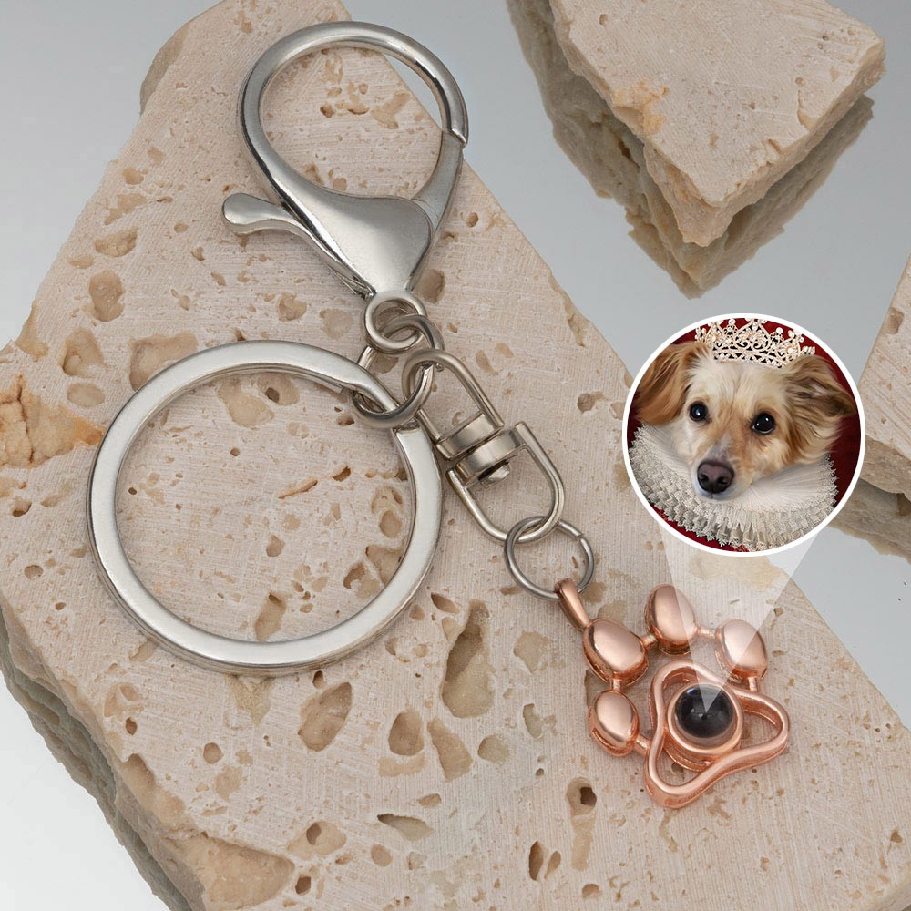 Personalised Photo Projection Keychain For Dog Pet Lovers