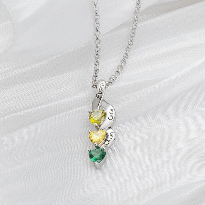 Personalised 1-7 Name Necklace With Birthstone