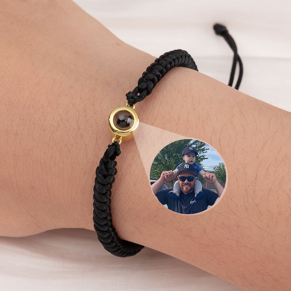 Personalised Photo Projection Bracelet For First Father's Day Gift Ideas
