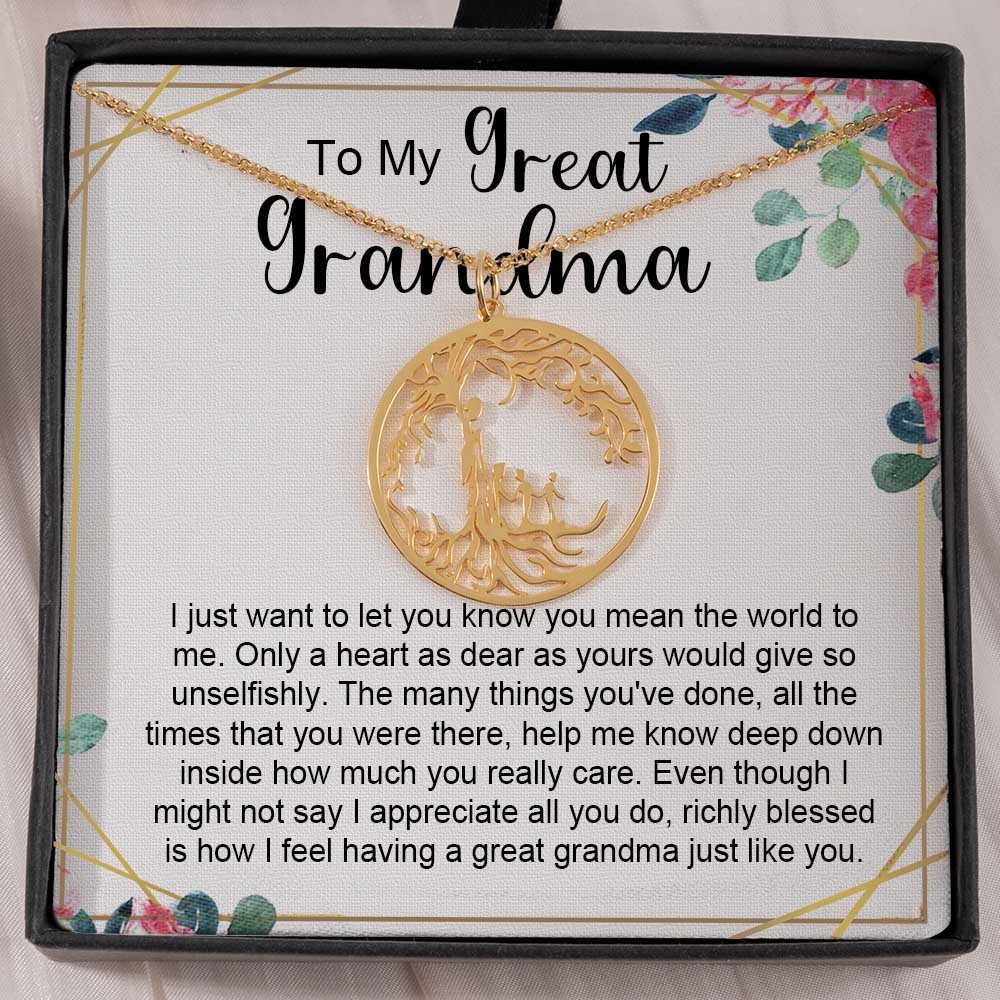To My Grandma Personalised Family Tree Necklace For Mother's Day Gift Ideas