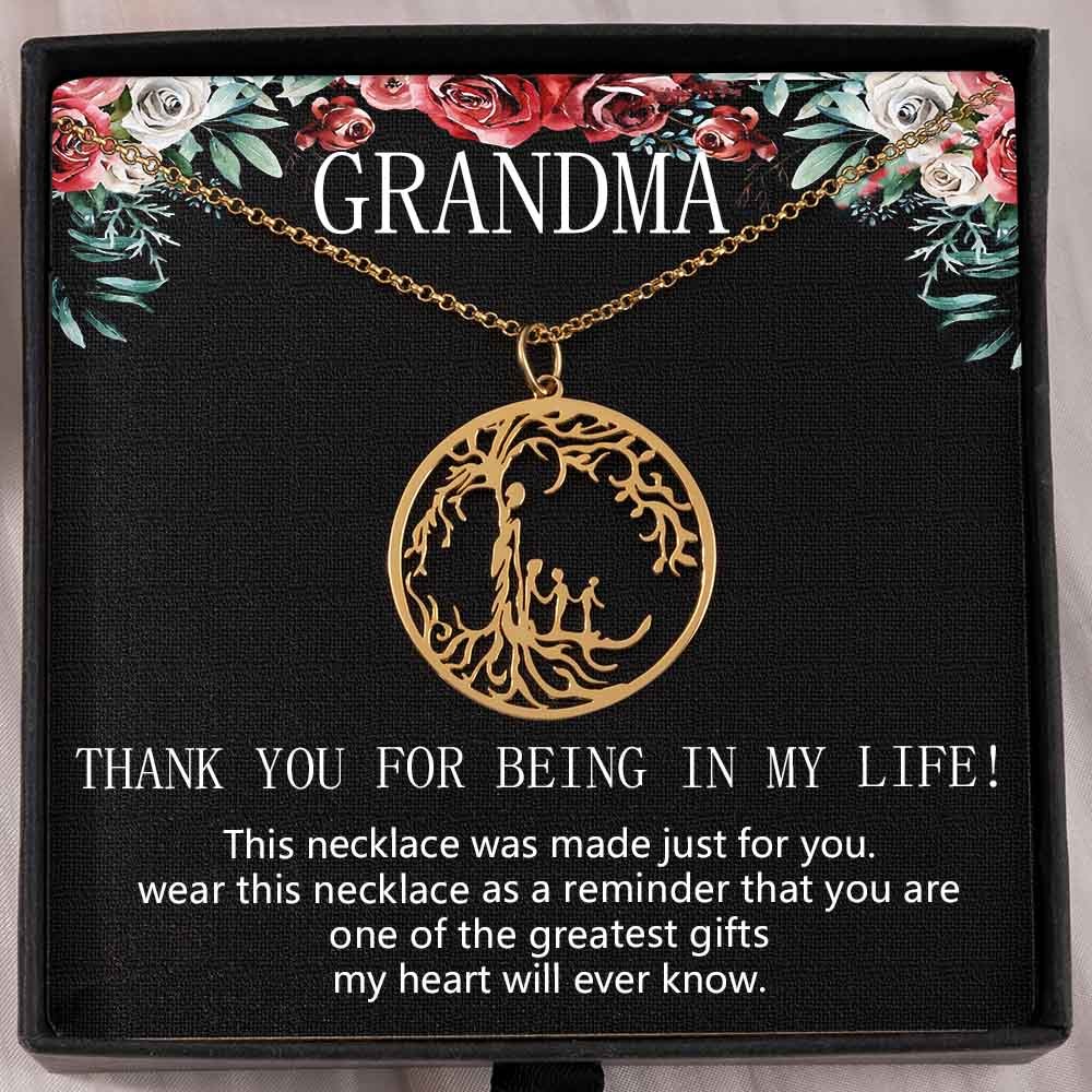 To My Grandma Personalised Family Tree Necklace For Mother's Day Gift Ideas