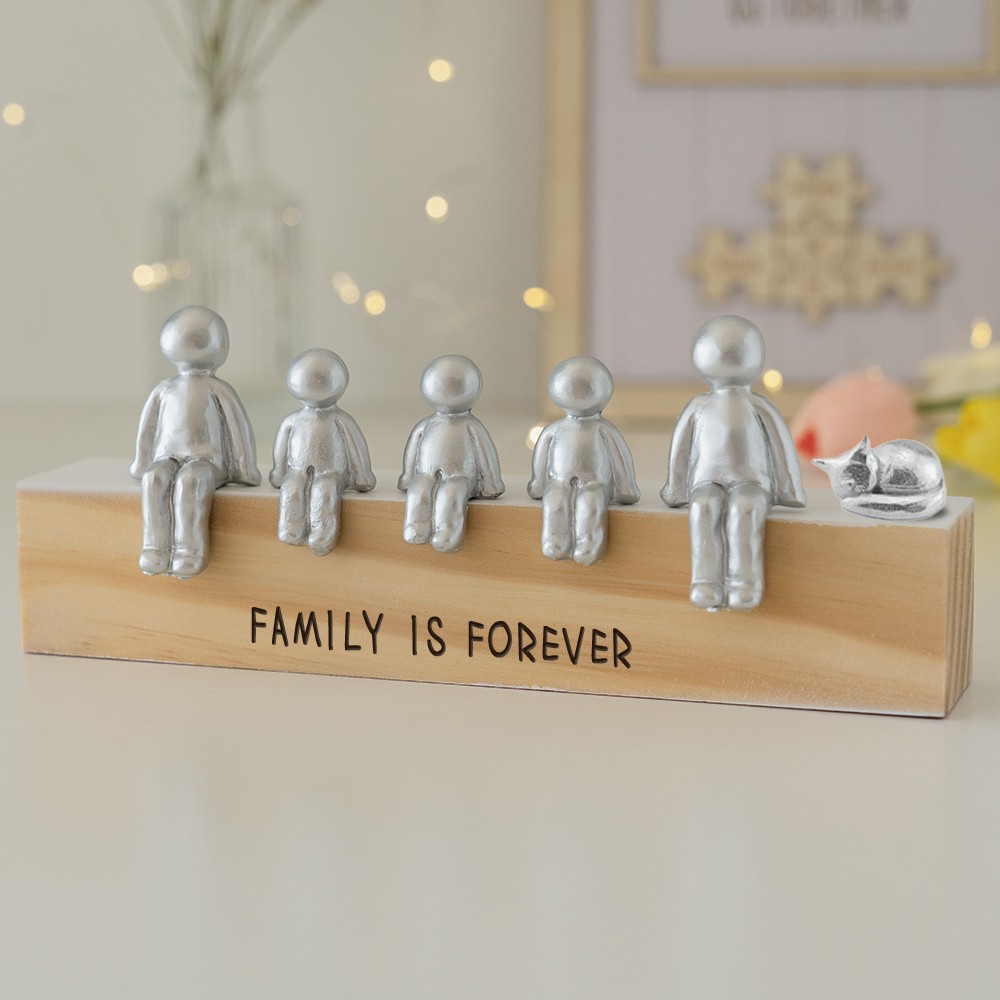 Personalised Sculpture Figurines Anniversary Gift Family is Forever