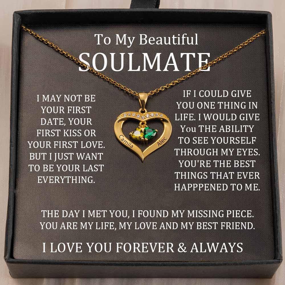 Personalised To My Soulmate Necklace Gift Ideas For Her Anniversary Birthday Valentine's Day