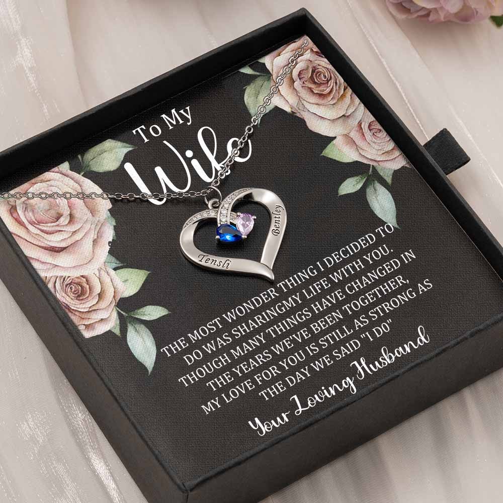 Personalised To My Wife Necklace From Loving Husband Gift Ideas For Her Anniversary Birthday Valentine's Day