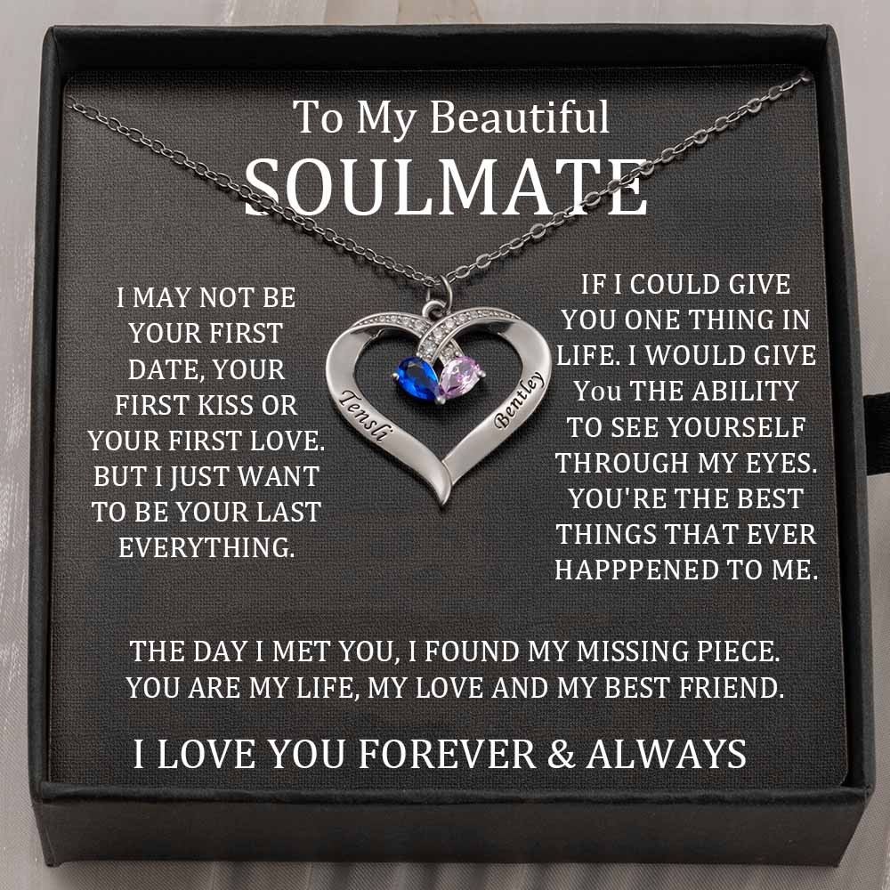 Personalised To My Soulmate Necklace Gift Ideas For Her Anniversary Birthday Valentine's Day