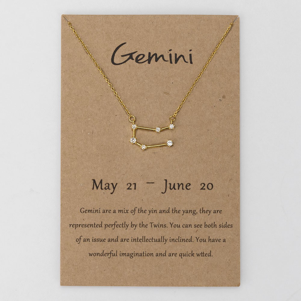 Personalised Constellation Zodiac Celestial Gemini Necklace