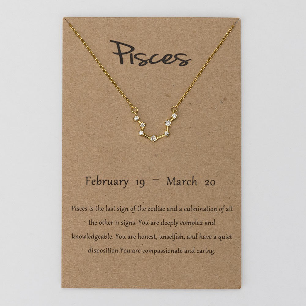 Personalised Constellation Zodiac Celestial Pisces Necklace