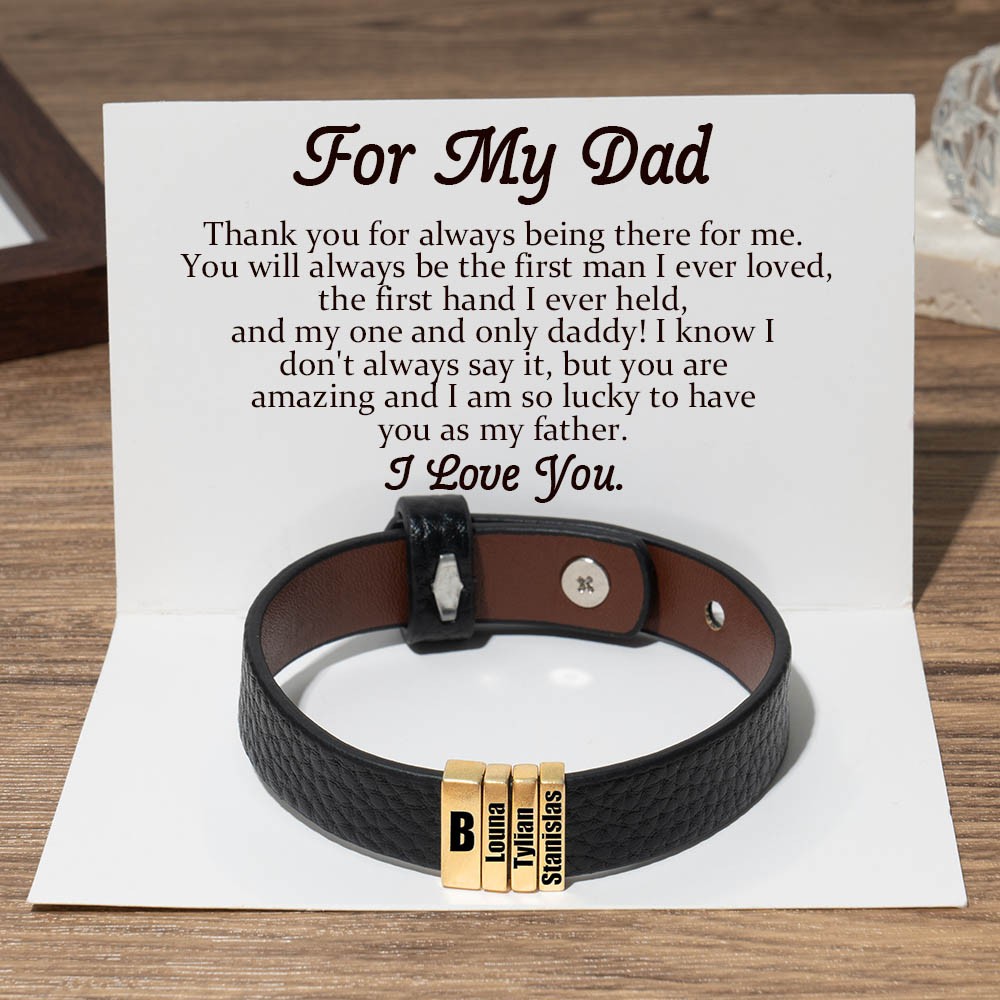 Personalised Dad Beads Bracelets With Kids Name Gifts Ideas For Father's Day