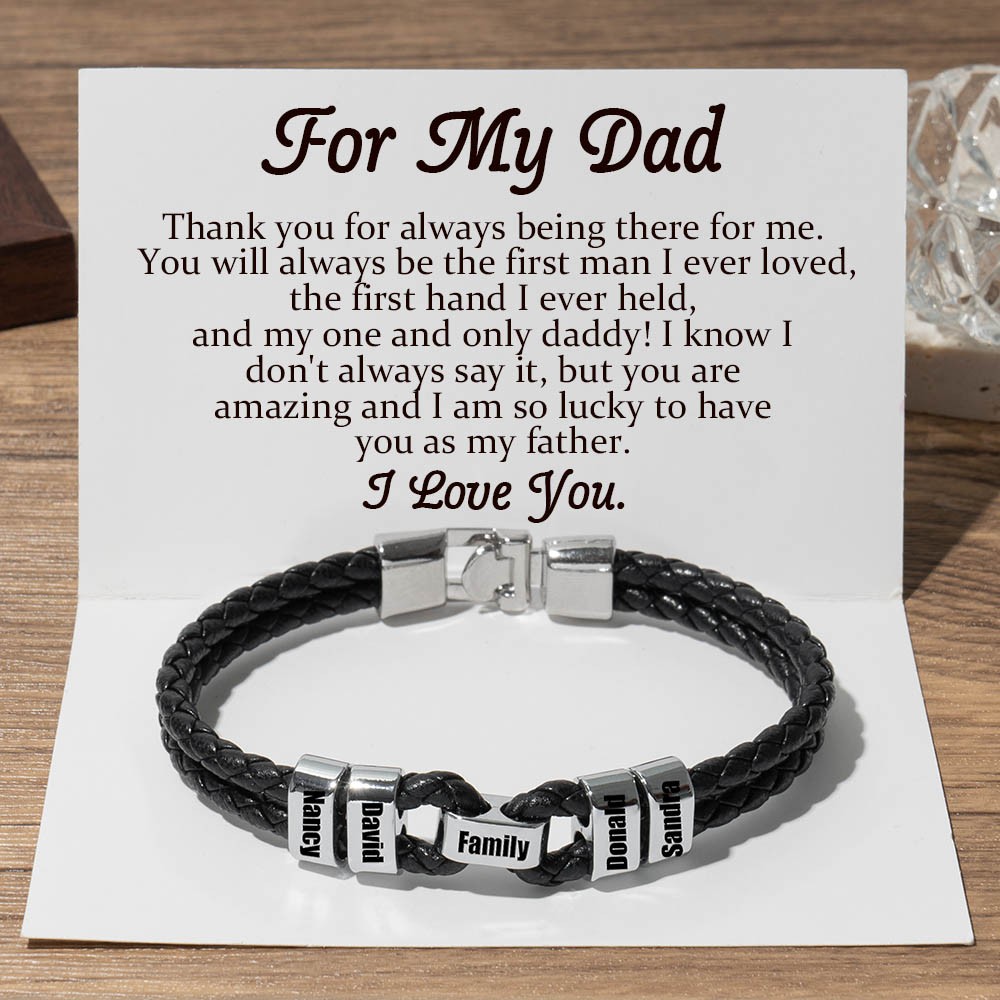 To My Dad Personalised Men Beaded Name Bracelet Gift Ideas For Father's Day