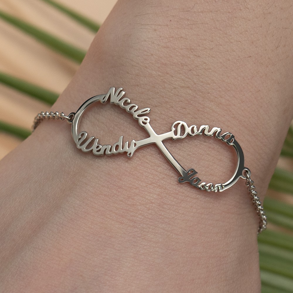 Personalised Infinity Names Bracelet With 1-4 Names