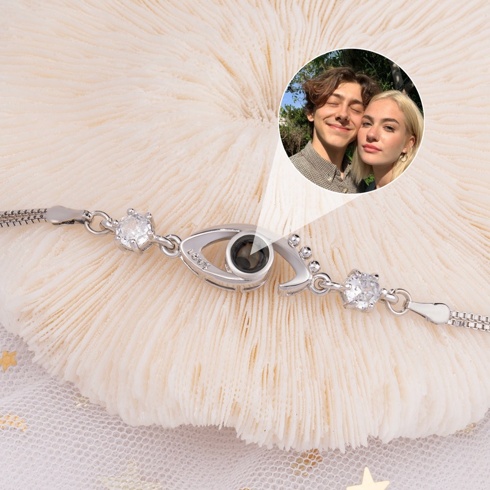 Custom Photo Projection Bracelet For Couple Soulmate Valentine's Day Gift Ideas