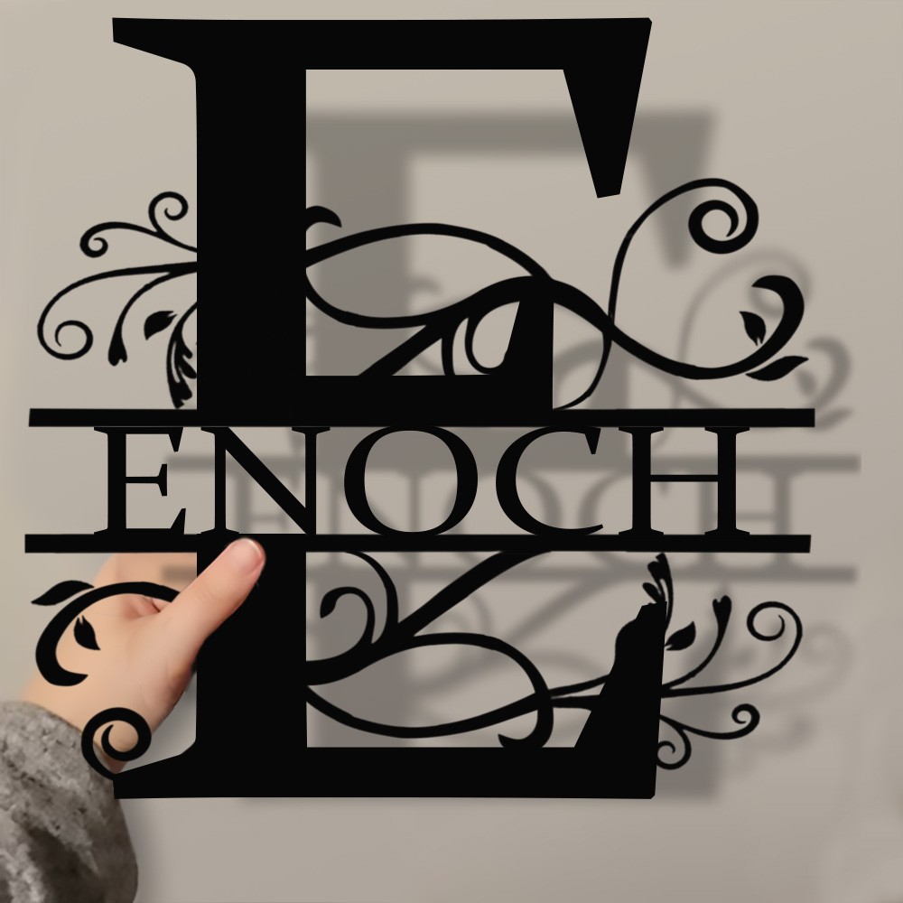 Personalised Family Name Metal Sign Monogram Home Wall Decor