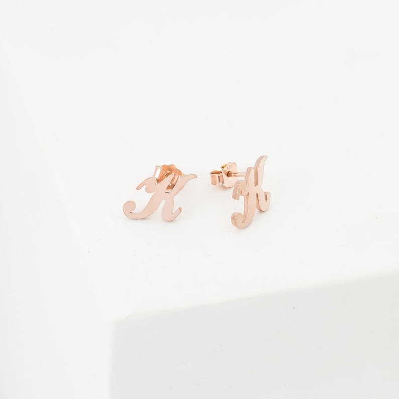 S925 Silver Personalised Initial Letter Name Earrings