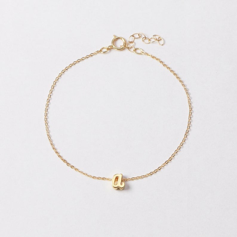 S925 Silver Personalised Initial Letter Name Bracelet