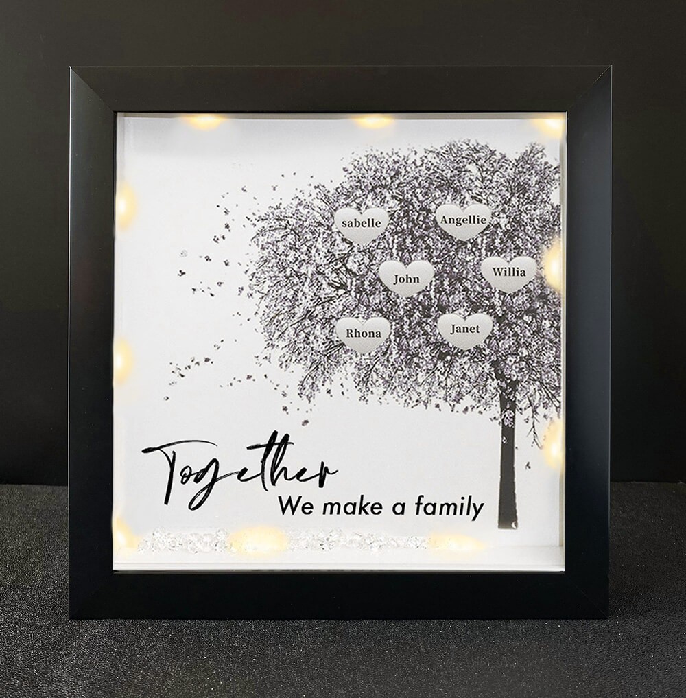 Together We Make a Family Personalised Family Tree Name Black Frame Home Decor