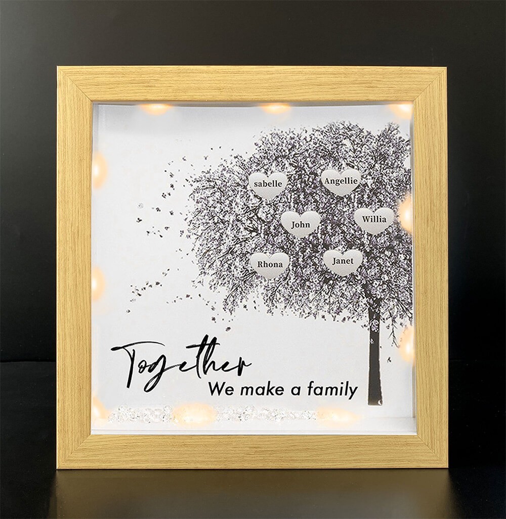 Together We Make a Family Personalised Family Tree Name Frame Home Decor
