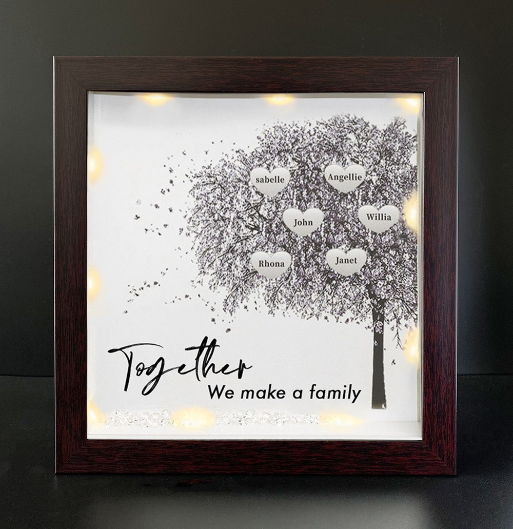 Together We Make a Family Personalised Family Tree Name Red Oak Frame Home Decor