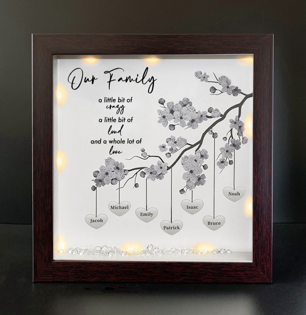 Personalised Family Tree Name Red Oak Frame Home Decor For Mother's Day Christmas