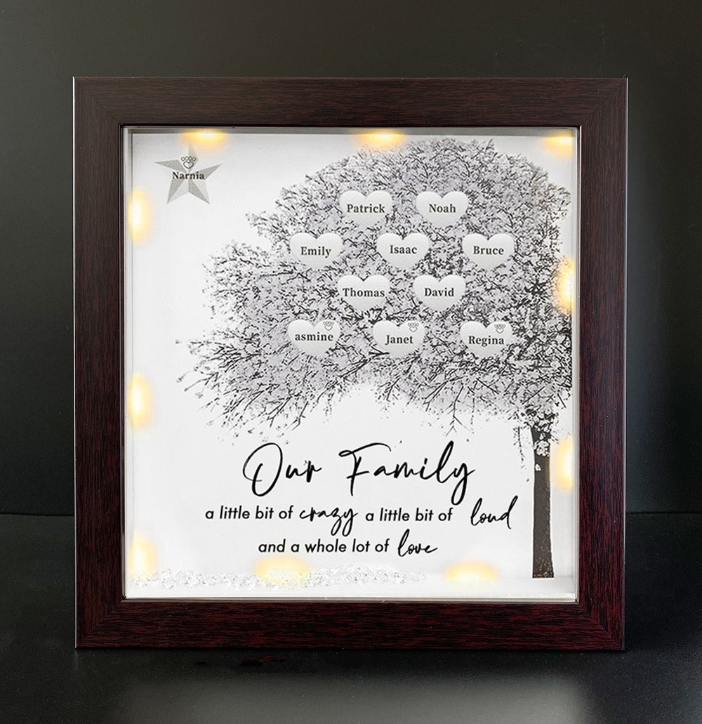 Personalised Family Tree Name Red Oak Frame Home Decor For Mother's Day Christmas
