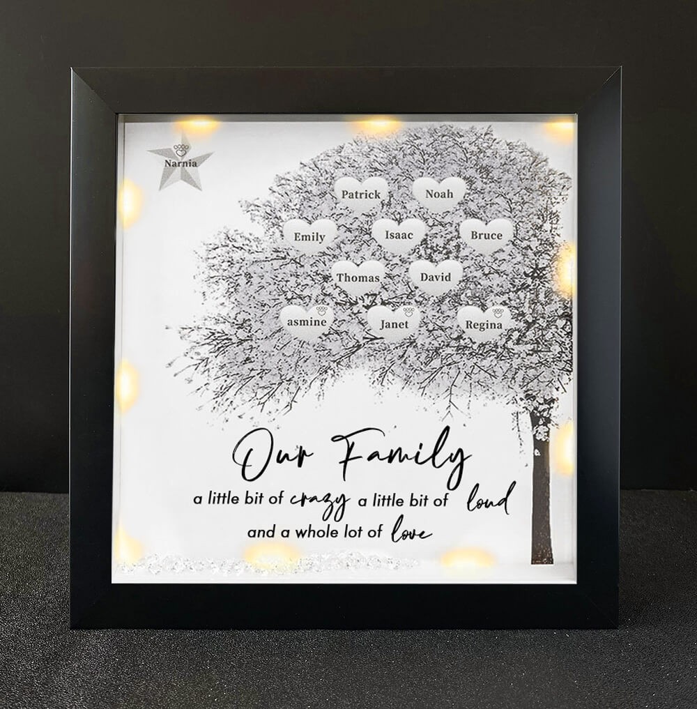 Personalised Family Tree Name Black Frame Home Decor
