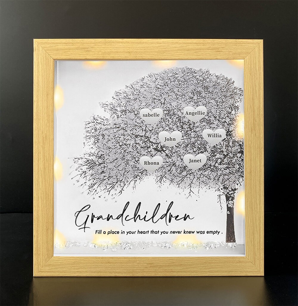 Personalised Family Tree Grandchildren Name Frame Home Decor For Grandma