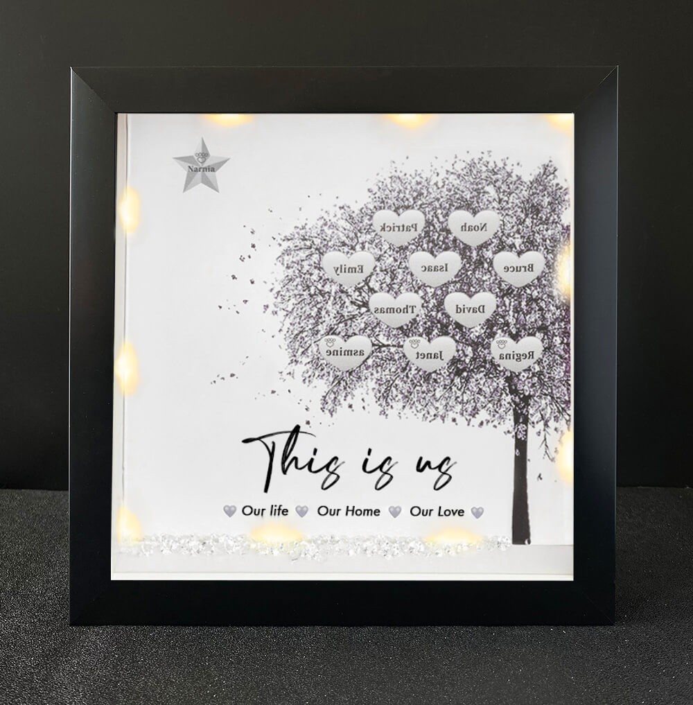 This is Our Life Personalised Family Tree Name Black Frame Home Decor