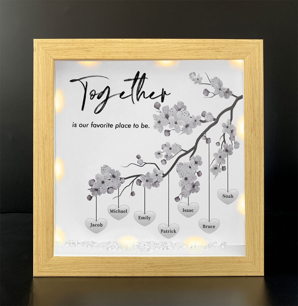 Together is Our Favorite Place to be Personalised Family Tree Name Frame Home Decor