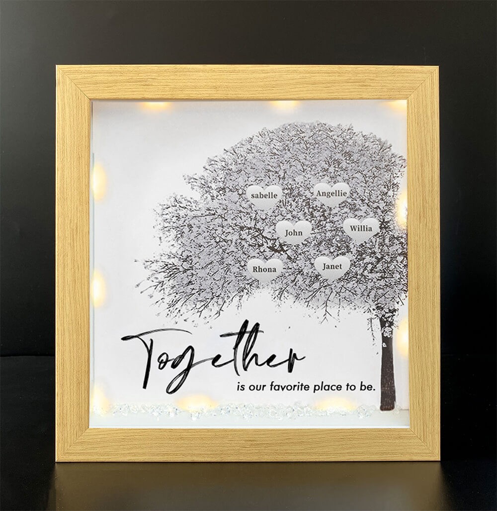 Together is Our Favorite Place to be Personalised Family Tree Name Frame Home Decor