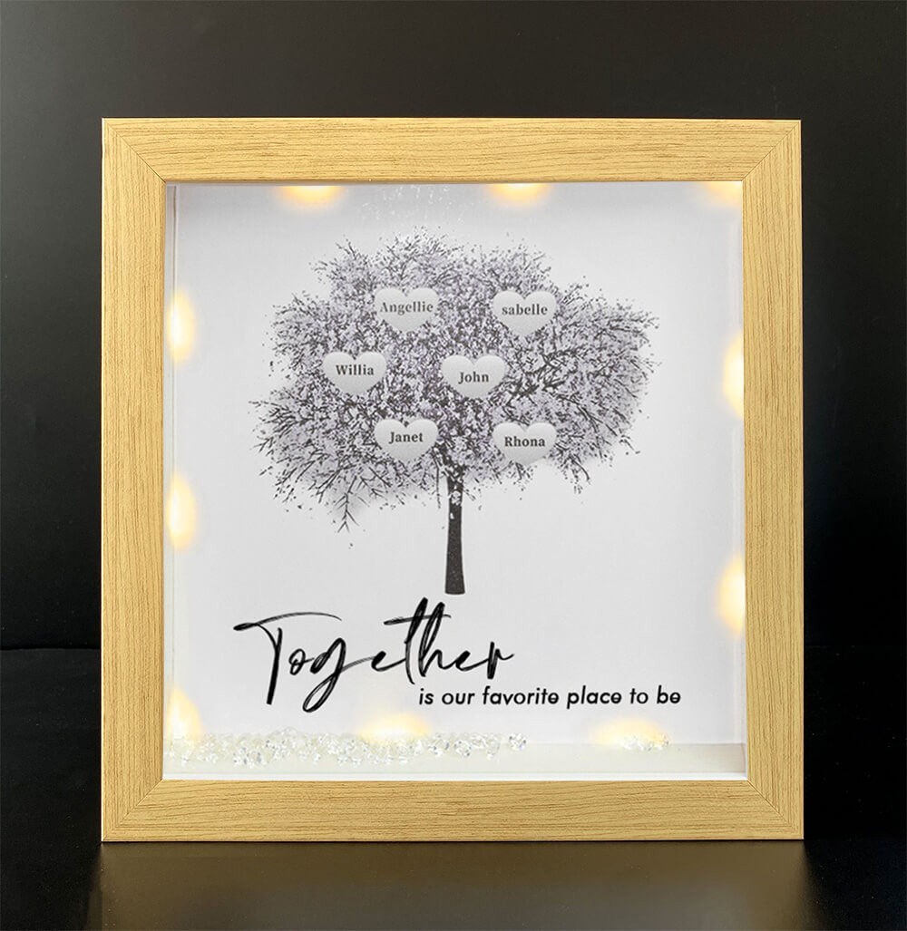 Together is Our Favorite Place to be Personalised Family Tree Name Frame Home Decor